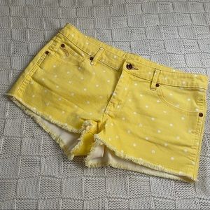 QSD Yellow Denim  Polkadots Shorts